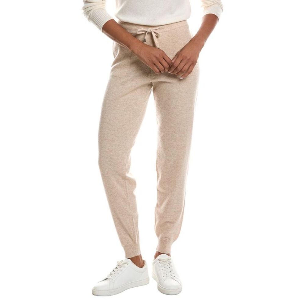 Incashmere Womens  Drawstring Cashmere Jogger Pant, Brown